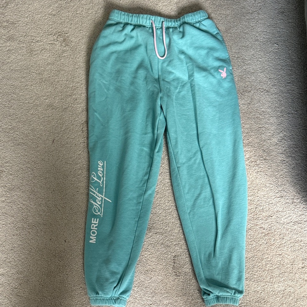 BRAND NEW!!! PLAYBOY Green Sweatpants Relaxed Fit from PACSUN!!